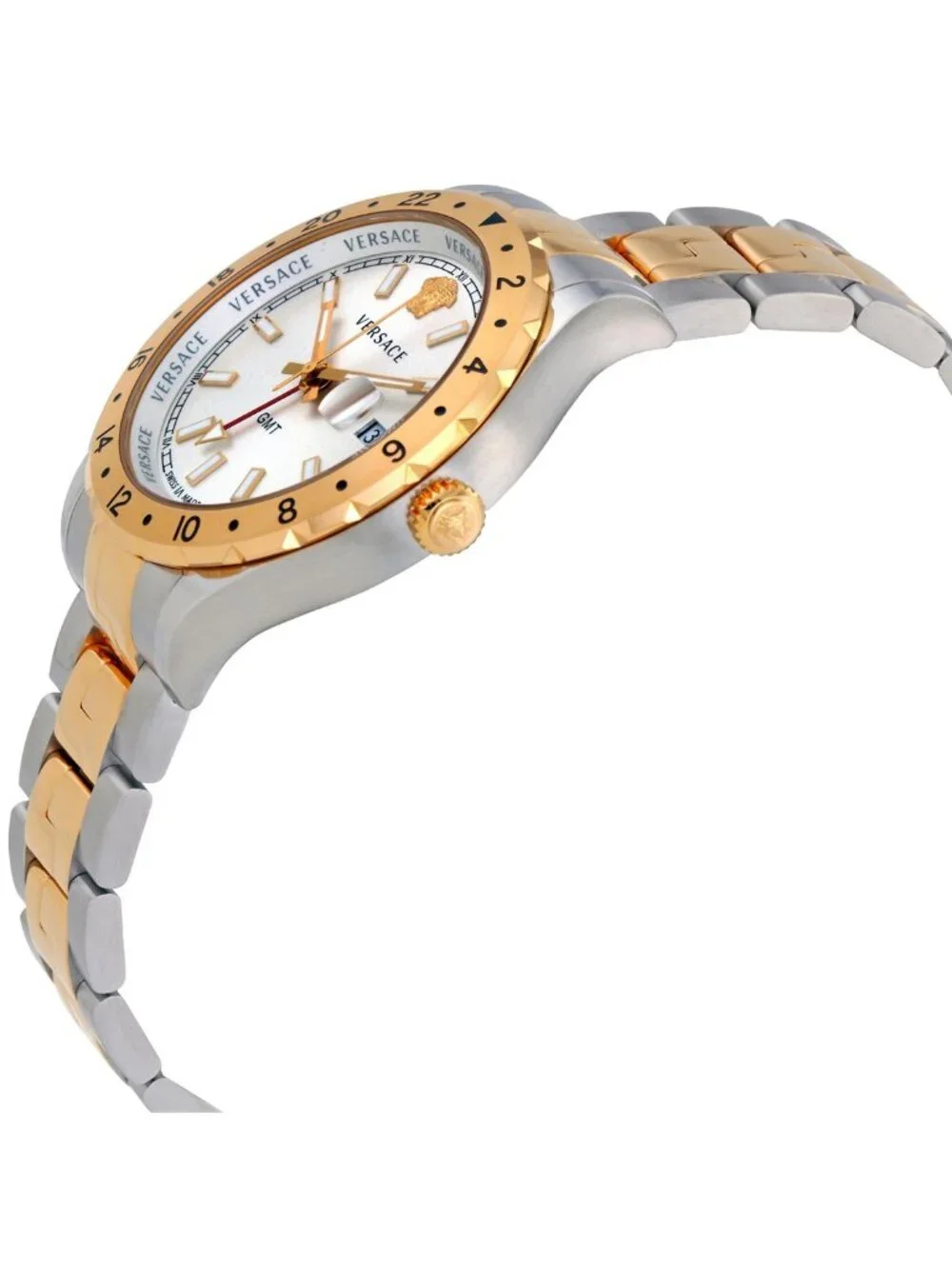NWT Versace Hellenyium GMT Silver Dial Men's Watch